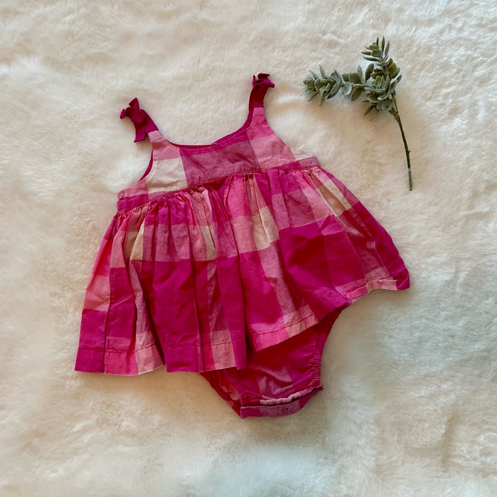 Gap Baby | Fuchsia Gingham Onsie Dress - Size 6-12 months - Great Used Condition